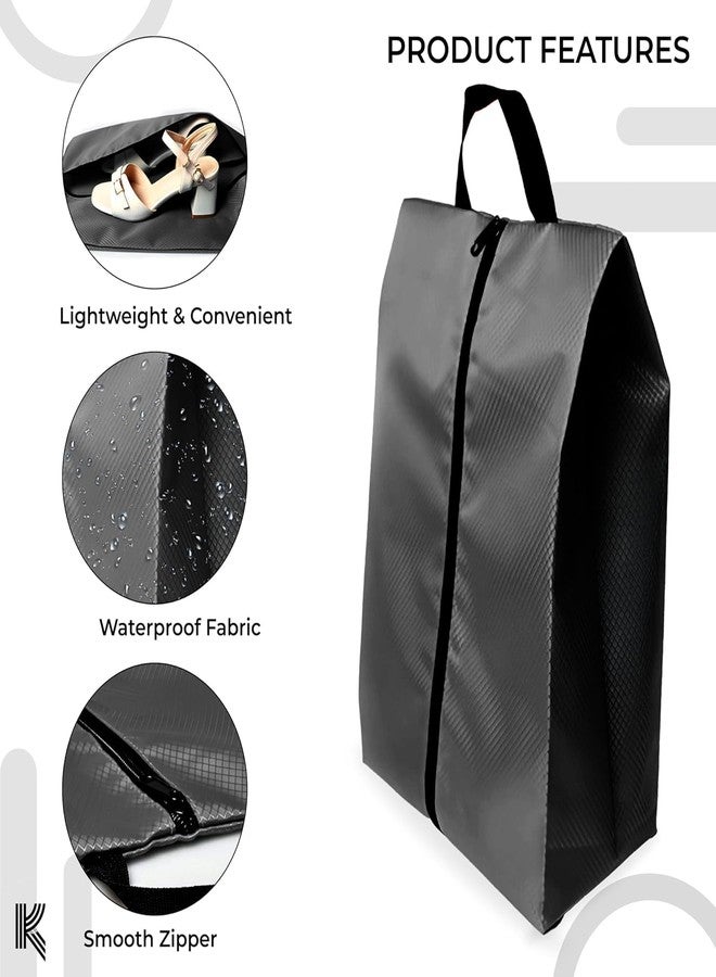 Nityasiddh 2-Pc Nylon Shoe Organizer Shoe Bag Pouches, Travel Shoe Cover for Travelling, Travel Essentials Shoe Storage Bag with Zipper, Vertical Shoe Bag - Image 3